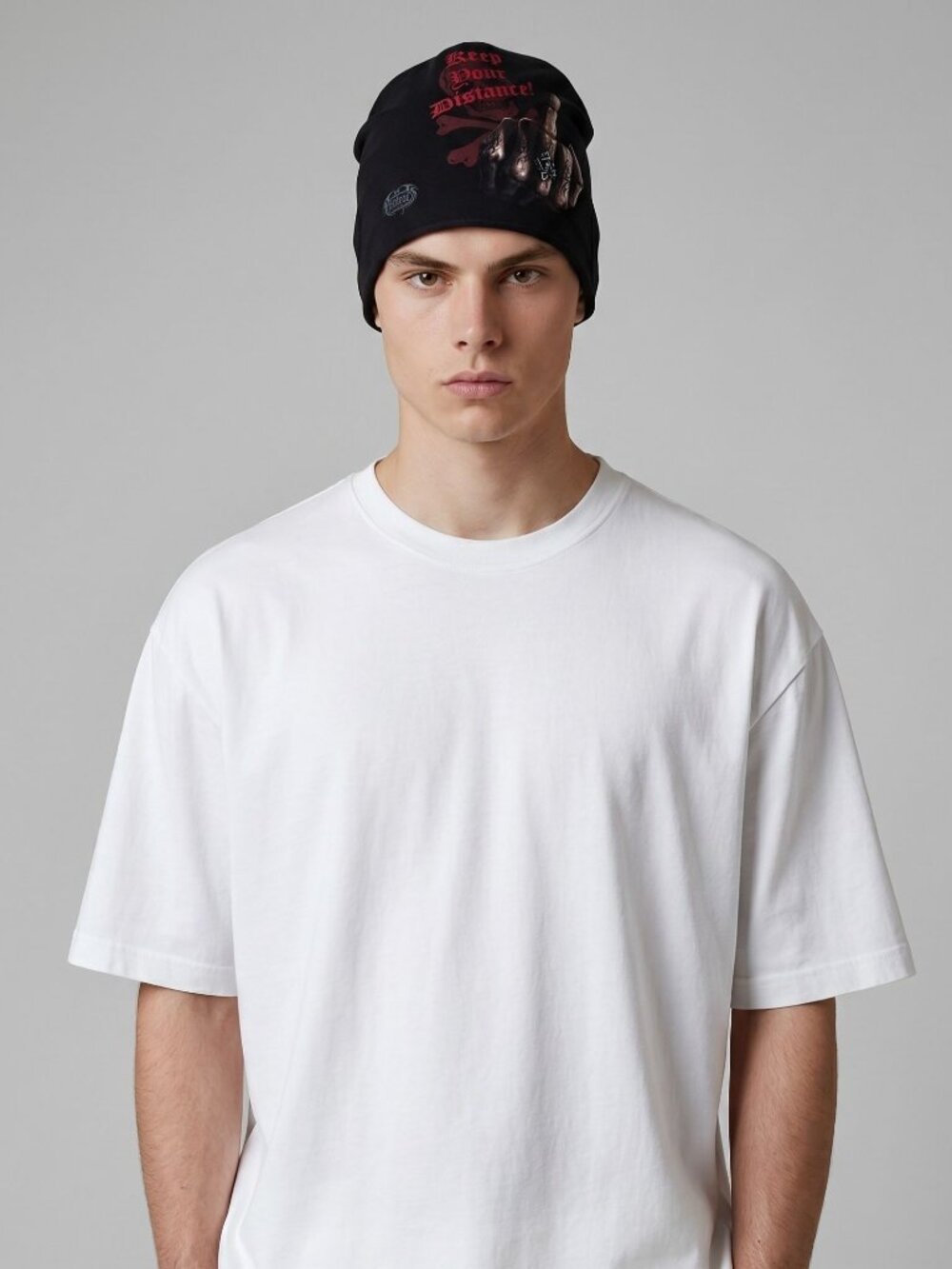 Spiral Direct ✦ Keep Your Distance Beanie ✦ Skull Graphic Gothic Streetwear OS